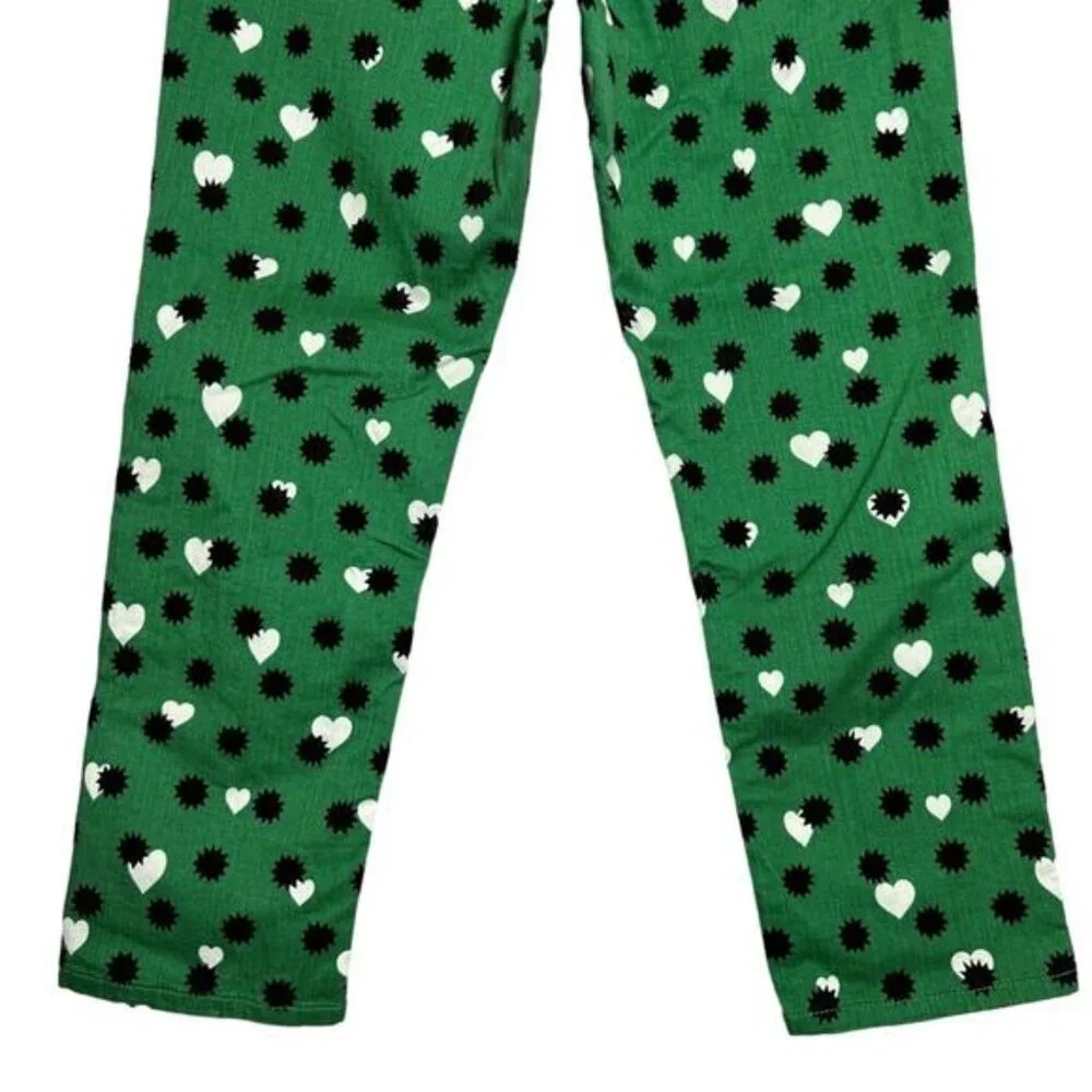 Anthropologie Maeve The Cigarette Slim Jeans High Rise SIZE 31 Green Heart Stars - Picture 8 of 9